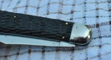 Schrade Walden NY Paratrooper/Hunter Jigged Rough Black handles Works No Peek Cleaned mirror Polish