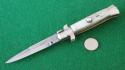 RARE c. 1940's-50's 16cm MANIAGO FLAT GUARD ITALY PICK LOCK Switchblade BLONDE HORN 