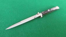 RARE c. 1950's 28cm (11") M. ITALY PICK LOCK Switchblade HORN MINT !