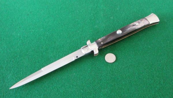 RARE c. 1950's 28cm (11") M. ITALY PICK LOCK Switchblade HORN MINT !