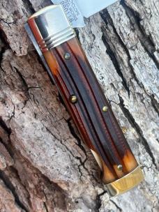 GEC 990118 BURNT ORANGE SPRINGFIELD BONE WALL STREET LOCKBACK KNIFE