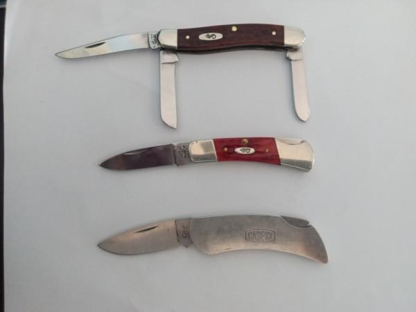 case red bone lockback  1   1 small stockman  case3blade bone   1 stainless steel lockback