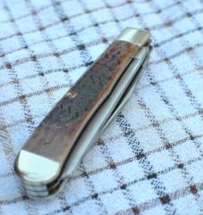 Case One Dot 6254 SS Jigged Brown Bone Trapper 4 1/8" Closed Factory Mint Never Used Or Carried 