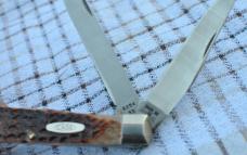 Case One Dot 6254 SS Jigged Brown Bone Trapper 4 1/8" Closed Factory Mint Never Used Or Carried 
