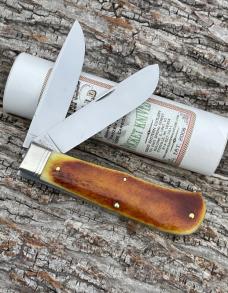 GEC NORTHFIELD ** 235220 ANTIQUE AUTUMN NATURAL BONE PIONEER TRAPPER
