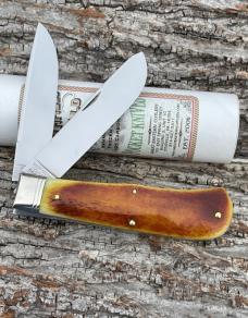 GEC NORTHFIELD ** 235220 ANTIQUE AUTUMN NATURAL BONE PIONEER TRAPPER