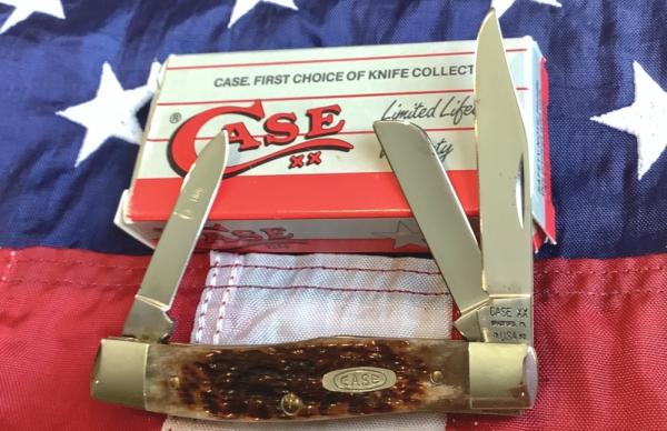 Case xx 1993 Stockman Knife Mdl# 63032 w/ Nice Brown Bone Handles -NOS