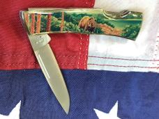 Case xx 1984 Medium Lockback (mdl# 059L SS) w/ Large Brown Bear in Wilderness Synthetic Handles -NOS