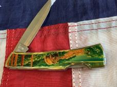 Case xx 1984 Medium Lockback (mdl# 059L SS) w/ Large Brown Bear in Wilderness Synthetic Handles -NOS