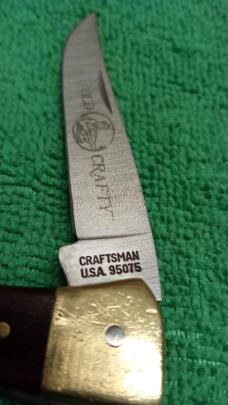 Sears Craftsman Model# 95075 "Old Crafty" Lockback Knife Nice Condition Made in U.S.A.