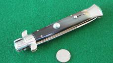 RARE c. 1960's Transition 23cm (9") Rostfrei ScriptSwivel Bolster Switchblade HORN MINT !