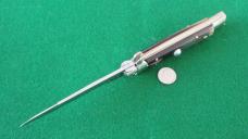RARE c. 1960's Transition 23cm (9") Rostfrei ScriptSwivel Bolster Switchblade HORN MINT !