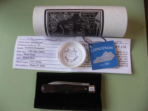   DANIELS FAMILY KNIFE BRANDS-TITUSVILLE CUTLERY-LEXINGTONIAN-COCOBOLO ROSEWOOD