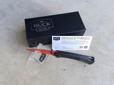 Buck 112 Ranger - May 2024 Buck of the Month - Black Aluminum Handle Red D2 Blade - New