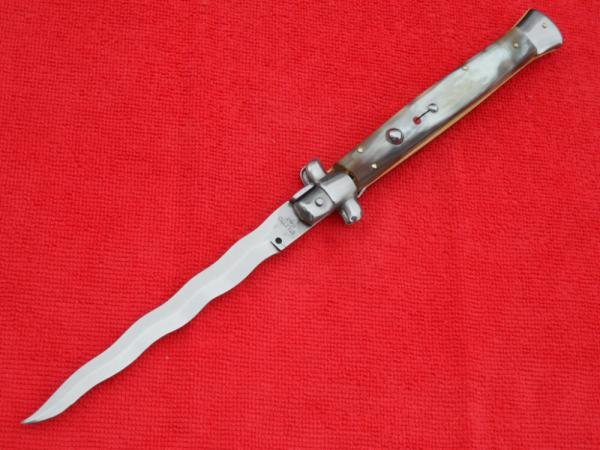  New Beltrame 13"  Italian Stiletto Brazilian-Horn Handles- SS Kriss grind Blade