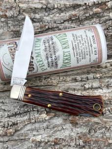 GEC NORTHFIELD ** 831121LB DARK BREWED JIGGED BONE TASCOSA LOCKBACK