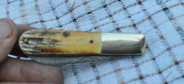 Case Made Stag Handled Damascus Spear Point Blade Barlow Factory Mint ABCA LE 1990 0654 Member #