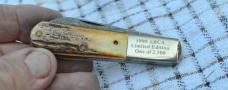 Case Made Stag Handled Damascus Spear Point Blade Barlow Factory Mint ABCA LE 1990 0654 Member #