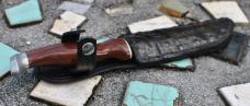 Cutco Hunting Knife Early 60's Tang Stamped 1065 USA made 10 1/2" OAL Lamb Designed Gator Sheath