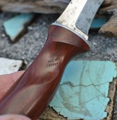 Cutco Hunting Knife Early 60's Tang Stamped 1065 USA made 10 1/2" OAL Lamb Designed Gator Sheath
