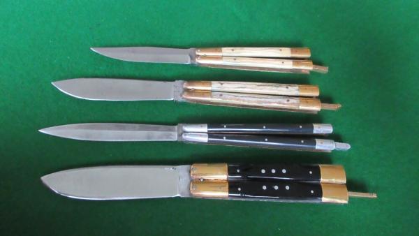 RARE LOT 4 PHILIPPINE BATANGAS Balisong Butterfly Knives Double Edge
