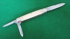 VERY RARE Valley Falls Cutlery Co. CROWN BOX CAR Split Backspring Whittler BONE