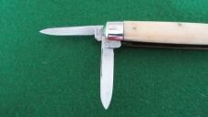 VERY RARE Valley Falls Cutlery Co. CROWN BOX CAR Split Backspring Whittler BONE