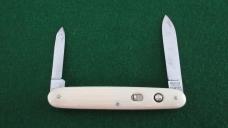 c .pre-1948 SCHRADE CUT CO. 3-3/8" DOUBLE Switchblade Imitation Ivory Unused
