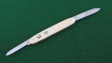 c .pre-1948 SCHRADE CUT CO. 3-3/8" DOUBLE Switchblade Imitation Ivory Unused