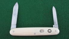 c .pre-1948 SCHRADE CUT CO. 3-3/8" DOUBLE Switchblade Imitation Ivory Unused