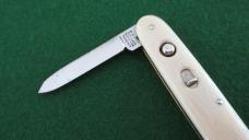 c .pre-1948 SCHRADE CUT CO. 3-3/8" DOUBLE Switchblade Imitation Ivory Unused