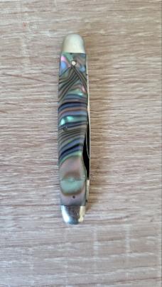 3 1/8" H. Boker & Co's Improved Cutlery (1867-1910) 2-Blade Pen Knife, Abalone Celluloid 