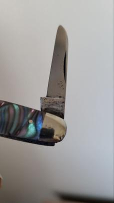 3 1/8" H. Boker & Co's Improved Cutlery (1867-1910) 2-Blade Pen Knife, Abalone Celluloid 