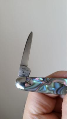 3 1/8" H. Boker & Co's Improved Cutlery (1867-1910) 2-Blade Pen Knife, Abalone Celluloid 