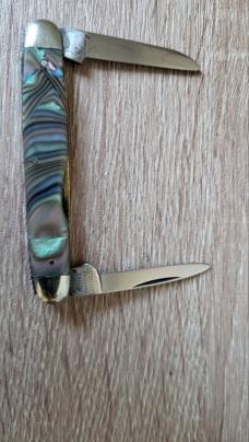 3 1/8" H. Boker & Co's Improved Cutlery (1867-1910) 2-Blade Pen Knife, Abalone Celluloid 