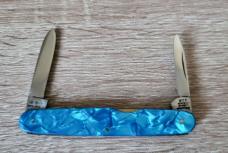 3 1/4" Joseph Rodgers 2-Blade Pen Knife, Nice Blue Celluloid Scales