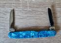 3 1/4" Joseph Rodgers 2-Blade Pen Knife, Nice Blue Celluloid Scales