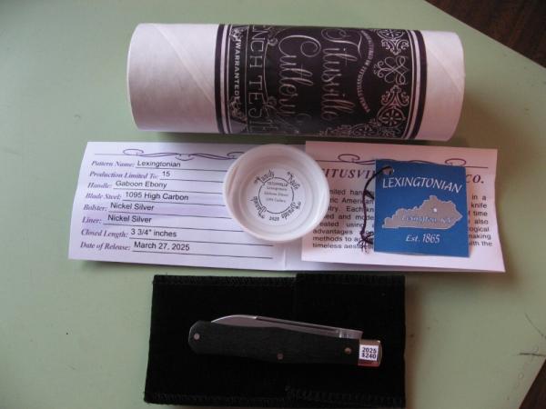   DANIELS FAMILY KNIFE BRANDS-TITUSVILLE CUTLERY-LEXINGTONIAN-GABON EBONY