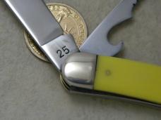 Camillus New York USA Delrin Yellow 25 Fish Knife w/Scaler and Sharpener
