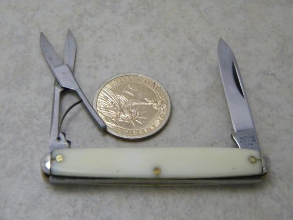 Camillus New York USA 46 White Lobster Knife w/Scissors Camillus New York USA 46 White Lobster Knife w/Scissors