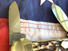 1986 Bulldog Brand 3 Blade "Our Best" Canoe w/ Great Stag Handles -NOS & NM
