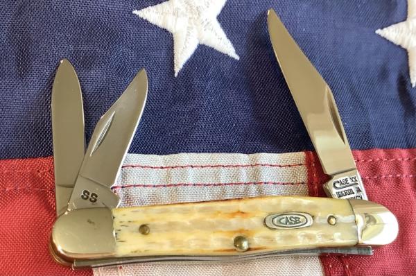 Case xx Whittler Knife Mdl# SC6308 SS, Roman Numerial tang stamp, Nice Torched Bone Handles -NOS