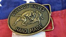 Bulldog Brand Fighting Bulldogs Belt Buckle -NOS