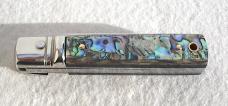 NEW A.G.A. CAMPOLIN 6" BEAUTIFUL ABALONE SHELL AUTOMATIC LEVER LOCK WITH BOX