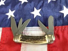 1993 Bulldog Brand 5 Blade Knife w/ Great Stag Handles -NOS & NM