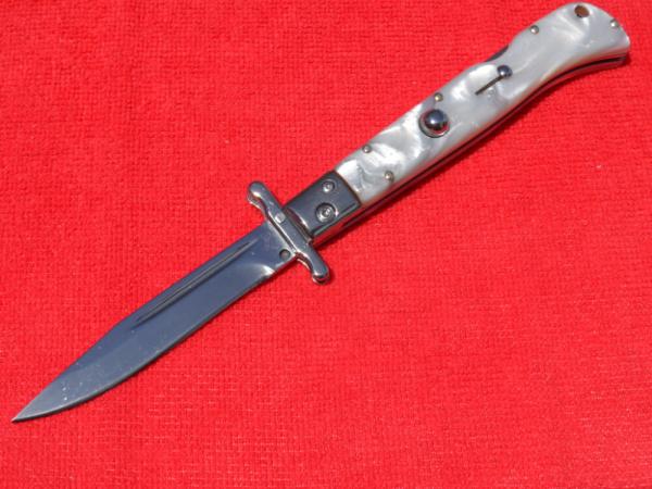 New 9" Italian Roma style Swinguard Switchblade knife Pearl handles III New 9" Italian Roma style Swinguard Switchblade knife Pearl handles III