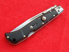 New 9"Italian Roma style Swinguard Switchblade knife Blackhorn handles 