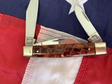 Bulldog Brand Stockman Pocket Knife w/ Brown Synthetic Handles -NOS