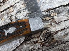 SACRED BEAR "TORY UTT" CUSTOM JIGGED BONE DAMASCUS SWAY BACK