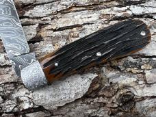 SACRED BEAR "TORY UTT" CUSTOM JIGGED BONE DAMASCUS SWAY BACK